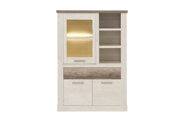 Talebi Vitrineskap 41x108 cm - Brun / Hvit - Oppbevaring - Skap - Vitrineskap
