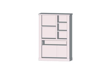 Talebi Vitrineskap 41x108 cm - Brun / Hvit - Oppbevaring - Skap - Vitrineskap