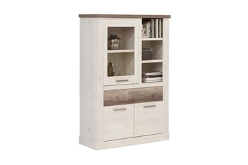 Talebi Vitrineskap 41x108 cm - Brun / Hvit - Oppbevaring - Skap - Vitrineskap