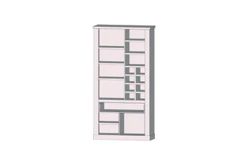 Talebi Vitrineskap 41x108 cm - Brun / Hvit - Oppbevaring - Skap - Vitrineskap