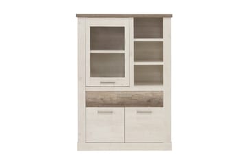 Talebi Vitrineskap 41x108 cm - Brun / Hvit - Oppbevaring - Skap - Vitrineskap