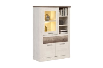 Talebi Vitrineskap 41x108 cm - Brun / Hvit - Oppbevaring - Skap - Vitrineskap