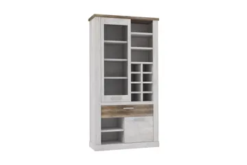 Talebi Vitrineskap 41x108 cm - Brun / Hvit - Oppbevaring - Skap - Vitrineskap