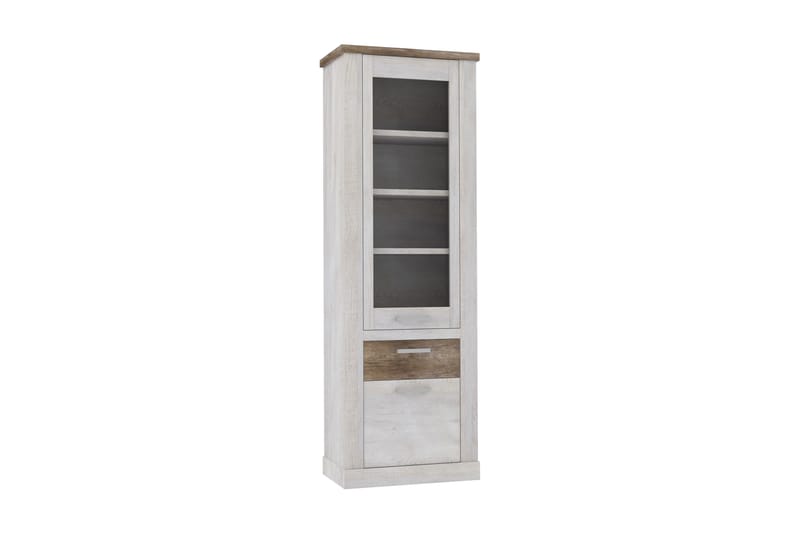Talebi Vitrineskap 41x71 cm - Brun / Hvit - Oppbevaring - Skap - Vitrineskap