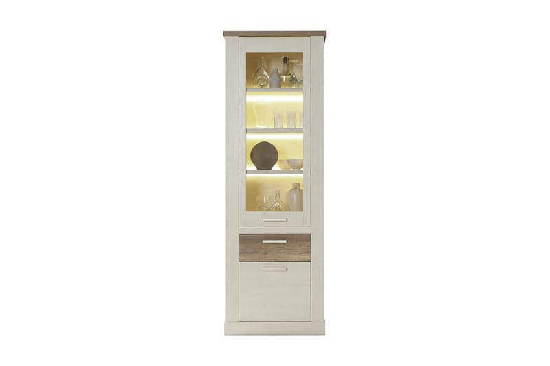 Talebi Vitrineskap 41x71 cm - Brun / Hvit - Oppbevaring - Skap - Vitrineskap