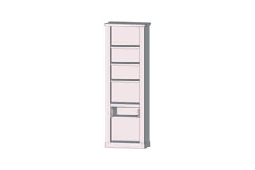 Talebi Vitrineskap 41x71 cm - Brun / Hvit - Oppbevaring - Skap - Vitrineskap