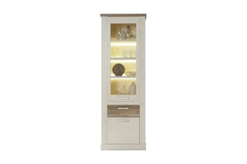 Talebi Vitrineskap 41x71 cm - Brun / Hvit - Oppbevaring - Skap - Vitrineskap