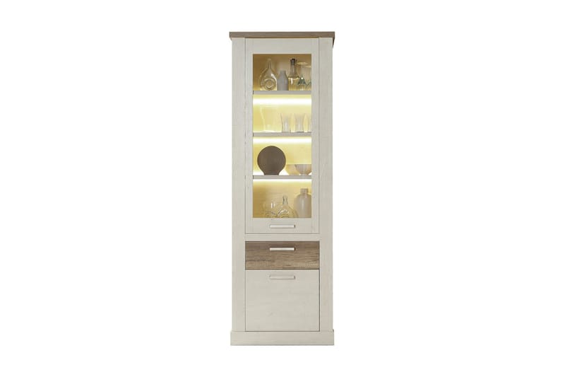 Talebi Vitrineskap 41x71 cm - Brun / Hvit - Oppbevaring - Skap - Vitrineskap