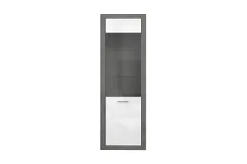 Tolovgrad Vitrineskap 41x63 cm - Grå/Hvit - Oppbevaring - Skap - Vitrineskap