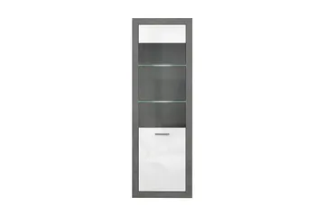 Tolovgrad Vitrineskap 41x63 cm - Grå/Hvit - Oppbevaring - Skap - Vitrineskap
