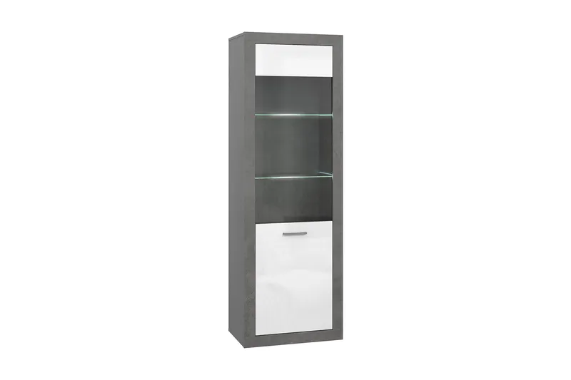 Tolovgrad Vitrineskap 41x63 cm, Grå/Hvit