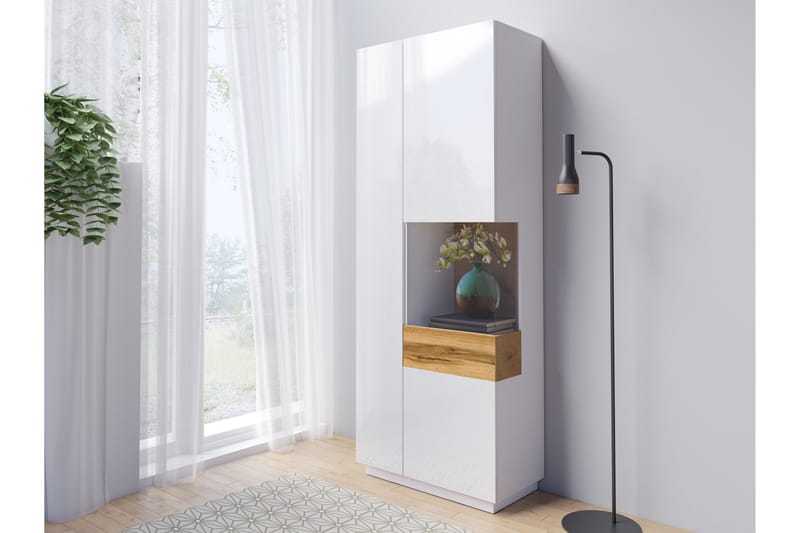 Tomeka Vitrineskap - Hvit | Tre - Oppbevaring - Skap - Vitrineskap