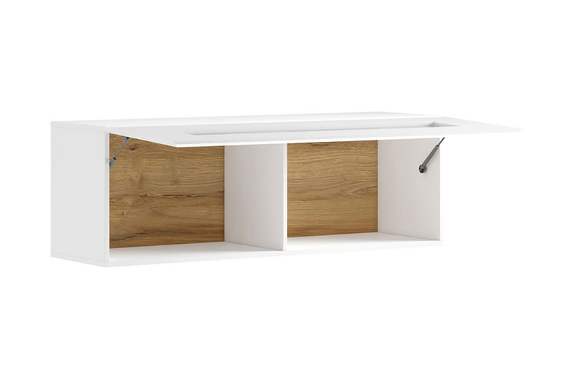 Toreno Vitrine 37x131 cm - Hvit/Natur - Oppbevaring - Skap - Vitrineskap