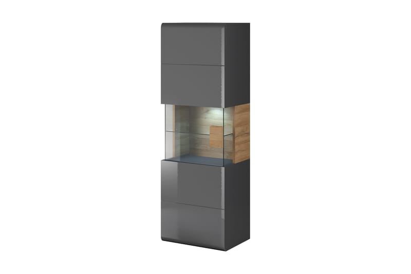 Toreno Vitrine 39x53 cm - Antrasitt / Natur - Oppbevaring - Skap - Vitrineskap
