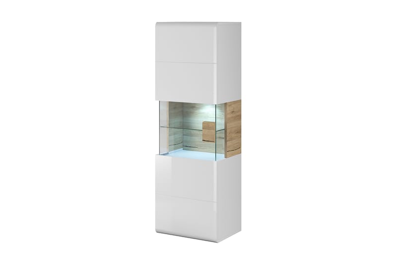 Toreno Vitrine 39x53 cm - Hvit/Natur - Vitrineskap