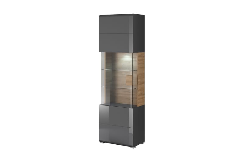 Toreno Vitrine 39x61 cm - Antrasitt / Natur - Oppbevaring - Skap - Vitrineskap