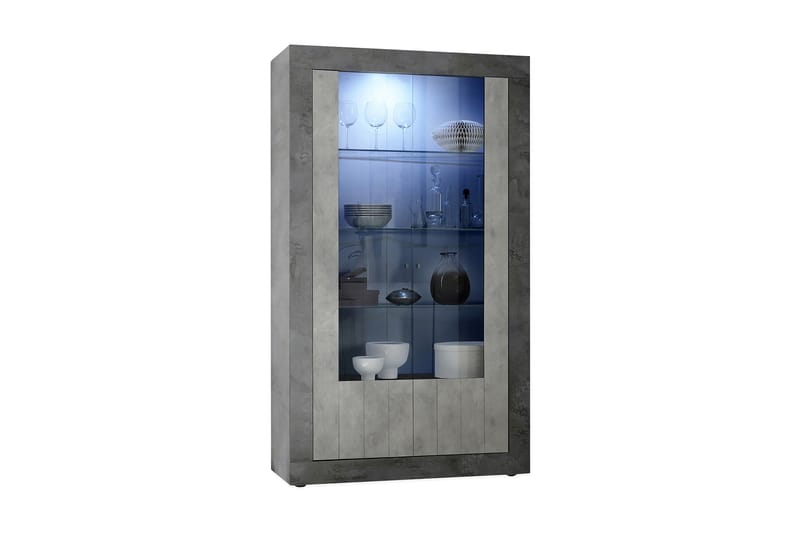 Urbino Vitrineskap 110 cm - Grå - Oppbevaring - Skap - Vitrineskap