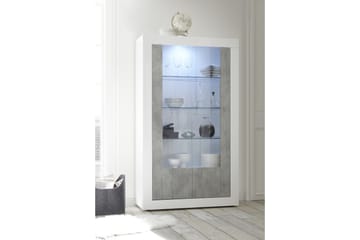 Urbino vitrineskap 110 cm - Hvit/Grå - Oppbevaring - Skap - Vitrineskap
