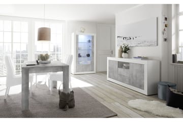 Urbino vitrineskap 110 cm - Hvit/Grå - Oppbevaring - Skap - Vitrineskap
