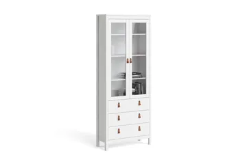 Vallvidera Vitrineskap 33x78 cm - Hvit - Oppbevaring - Skap - Vitrineskap