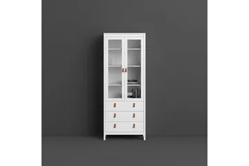 Vallvidera Vitrineskap 33x78 cm - Hvit - Oppbevaring - Skap - Vitrineskap