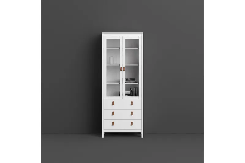 Vallvidera Vitrineskap 33x78 cm - Hvit - Oppbevaring - Skap - Vitrineskap