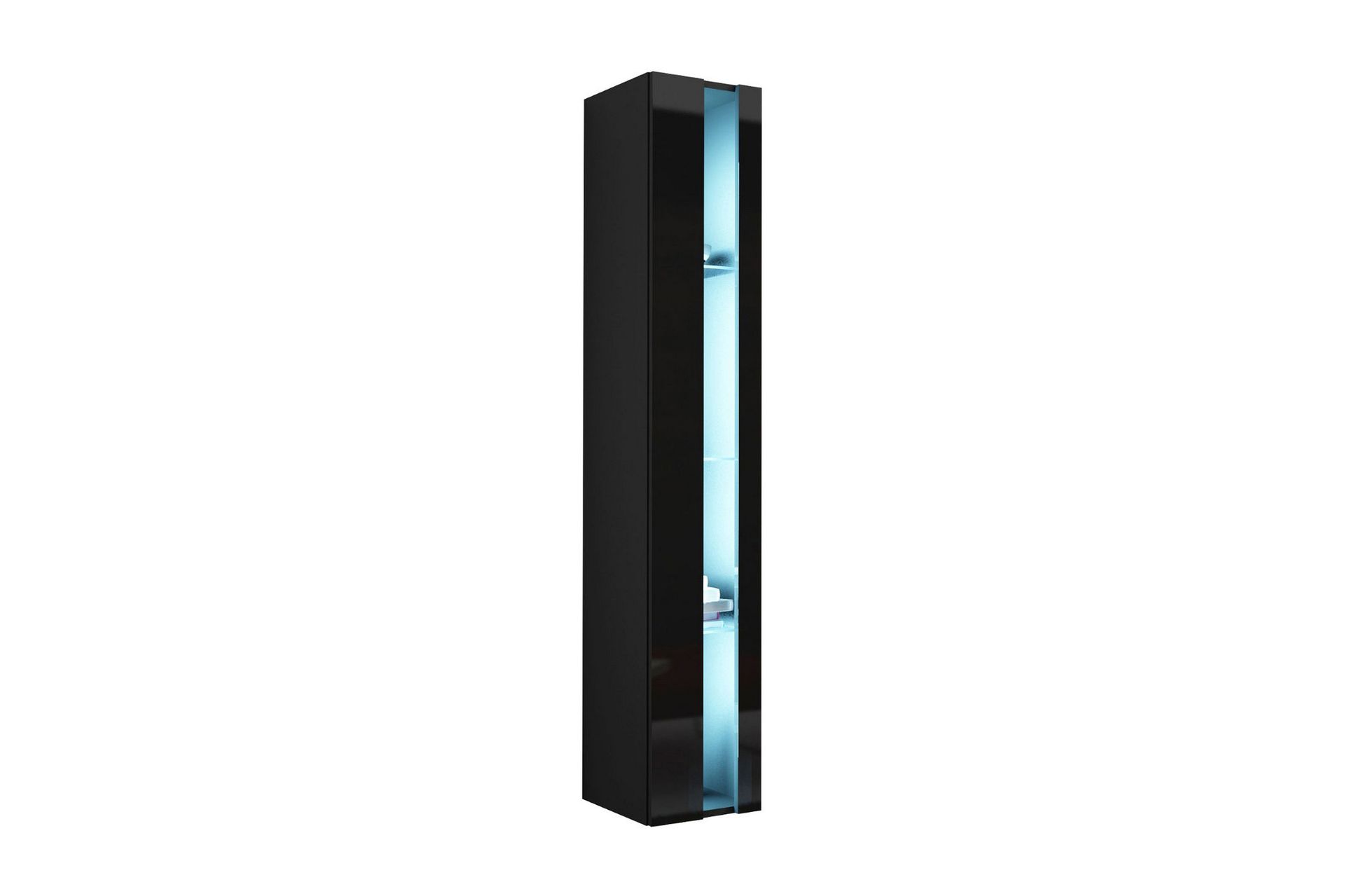 Vigo Vitrineskap 40x30x180 cm - Svart - Oppbevaring - Skap - Vitrineskap
