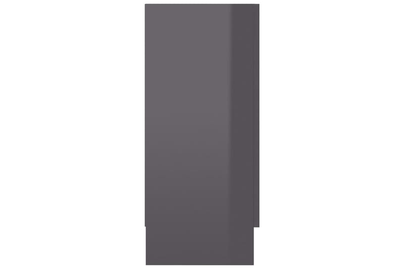 Vitrineskap høyglans grå 120x30,5x70 cm sponplate - Grå - Vitrineskap