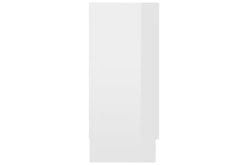 Vitrineskap høyglans hvit 120x30,5x70 cm sponplate - Hvit - Oppbevaring - Skap - Vitrineskap