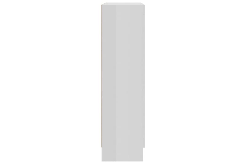 Vitrineskap høyglans hvit 82,5x30,5x115 cm sponplate - Hvit - Vitrineskap