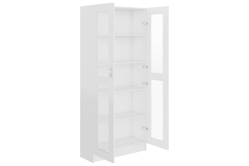 Vitrineskap hvit 82,5x30,5x185,5 cm sponplate - Hvit - Oppbevaring - Skap - Vitrineskap