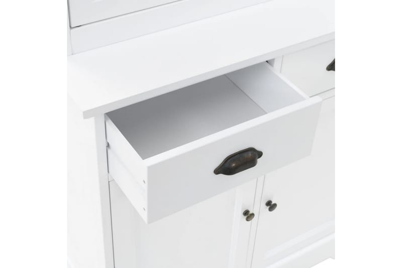 Vitrineskap med 4 dører MDF og furu 80x40x180 cm - Oppbevaring - Skap - Vitrineskap