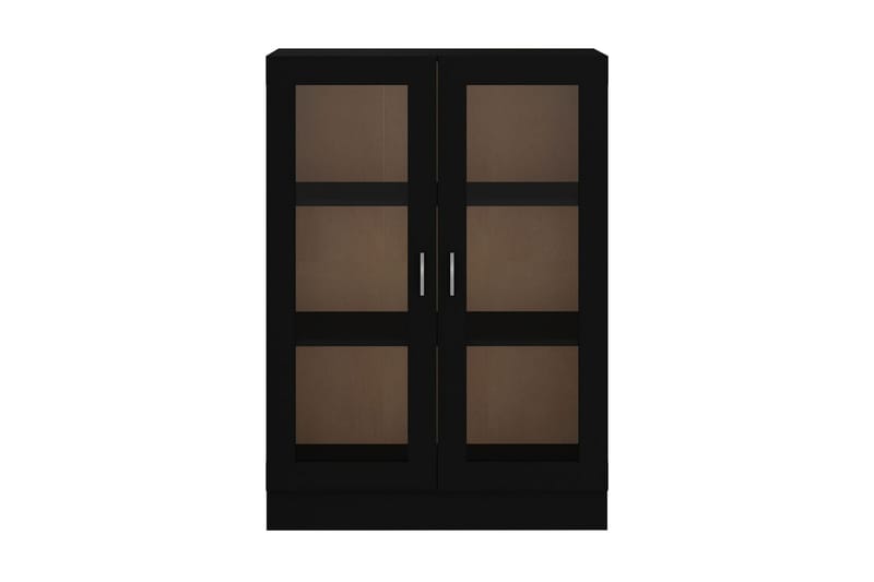 Vitrineskap svart 82,5x30,5x115 cm sponplate - Svart - Oppbevaring - Skap - Vitrineskap