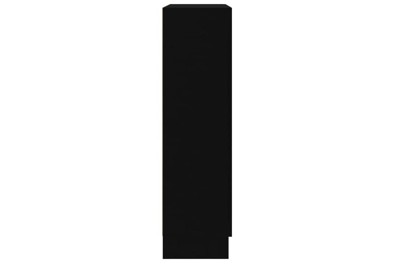 Vitrineskap svart 82,5x30,5x115 cm sponplate - Svart - Oppbevaring - Skap - Vitrineskap