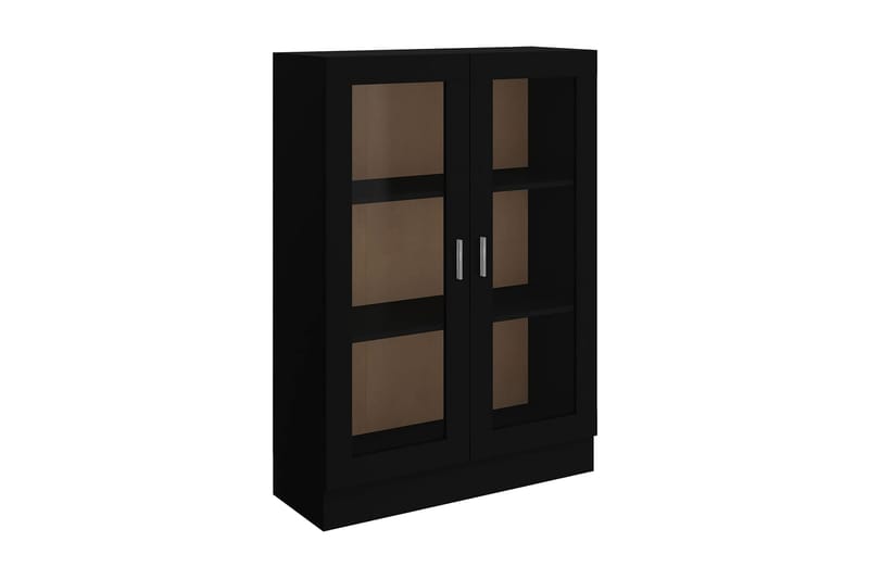 Vitrineskap svart 82,5x30,5x115 cm sponplate - Svart - Oppbevaring - Skap - Vitrineskap