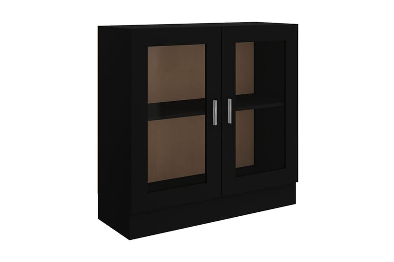 Vitrineskap svart 82,5x30,5x80 cm sponplate - Svart - Oppbevaring - Skap - Vitrineskap