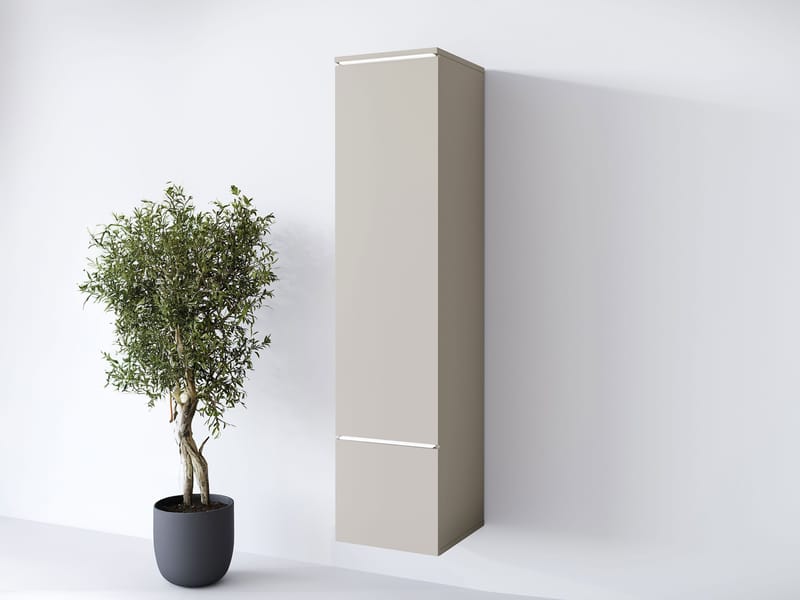 vitrineskap Høyskap VERA TYP 001 + LED beige - Oppbevaring - Skap - Oppbevaringsskap