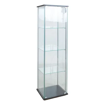 Vitrineskap HOME4YOU Aiko 42x36x161 cm - grå - Oppbevaring - Skap - Vitrineskap