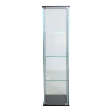Vitrineskap HOME4YOU Aiko 42x36x161 cm - grå - Oppbevaring - Skap - Vitrineskap