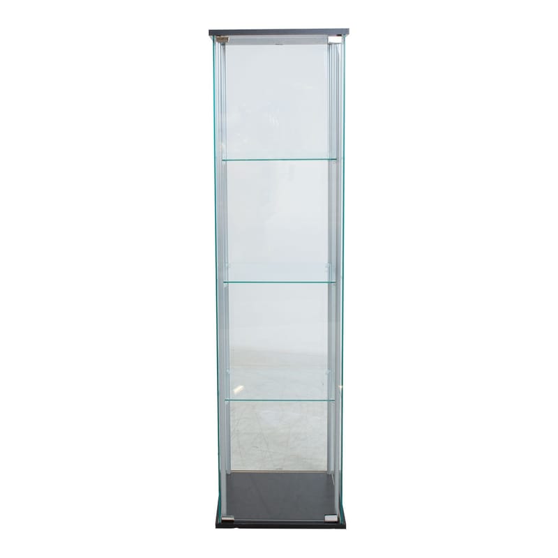 Vitrineskap HOME4YOU Aiko 42x36x161 cm - grå - Oppbevaring - Skap - Vitrineskap