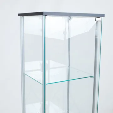Vitrineskap HOME4YOU Aiko 42x36x161 cm - grå - Oppbevaring - Skap - Vitrineskap