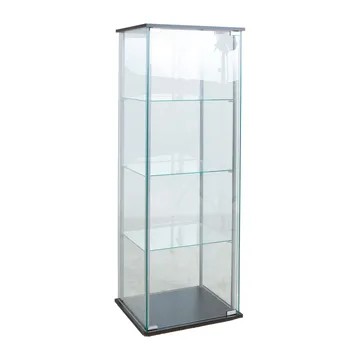 Vitrineskap HOME4YOU Aiko 60x36x163 cm - grå - Oppbevaring - Skap - Vitrineskap