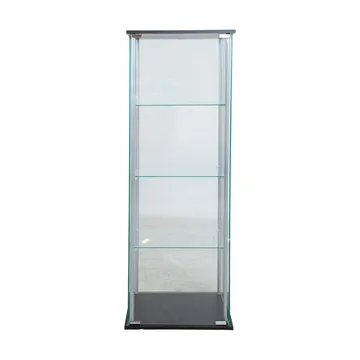 Vitrineskap HOME4YOU Aiko 60x36x163 cm - grå - Oppbevaring - Skap - Vitrineskap