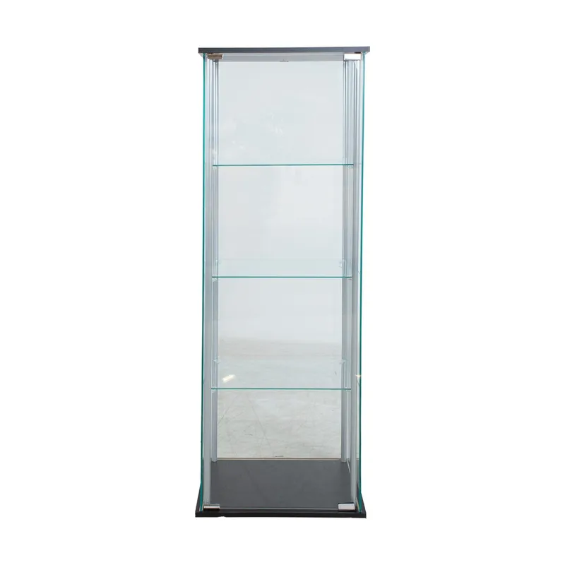 Vitrineskap HOME4YOU Aiko 60x36x163 cm - grå - Oppbevaring - Skap - Vitrineskap