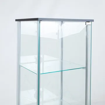 Vitrineskap HOME4YOU Aiko 60x36x163 cm - grå - Oppbevaring - Skap - Vitrineskap