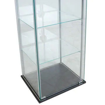Vitrineskap HOME4YOU Aiko 60x36x163 cm - grå - Oppbevaring - Skap - Vitrineskap