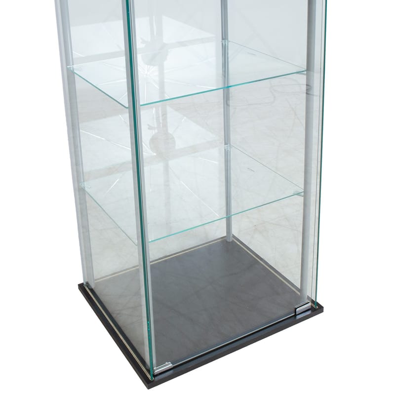 Vitrineskap HOME4YOU Aiko 60x36x163 cm - grå - Oppbevaring - Skap - Vitrineskap