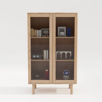 Vitrineskap HOME4YOU Hansen 90x40x150 cm Melamin - Beige - Oppbevaring - Skap - Vitrineskap