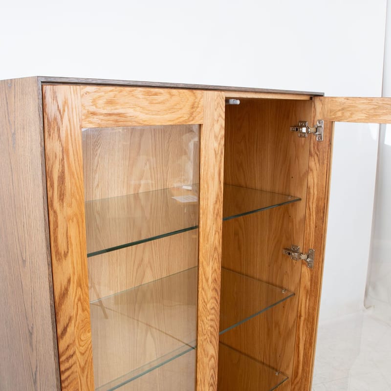 Vitrineskap HOME4YOU Valencia 90x45x160 cm eik - Brun - Oppbevaring - Skap - Vitrineskap