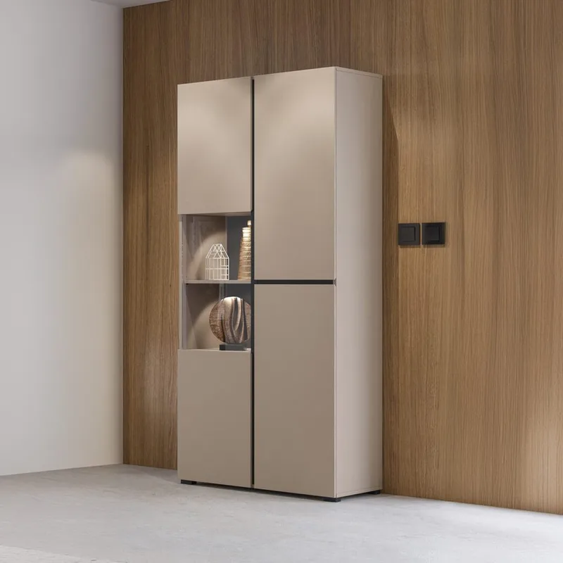 Vitrineskap Kors 3 dører - Congo - Svart - Oppbevaring - Skap - Vitrineskap